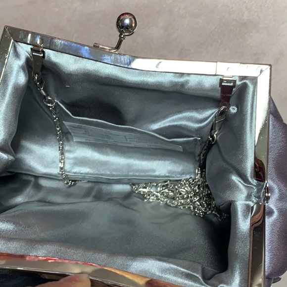 Satin Bow Bling Rhinestone Clutch - Picture 7 of 10